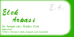 elek arpasi business card