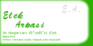 elek arpasi business card